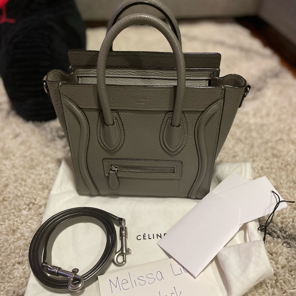 SOLD 🌸CELINE NANO LUGGAGE BAG IN DRUMMED CALFSKIN 🌸